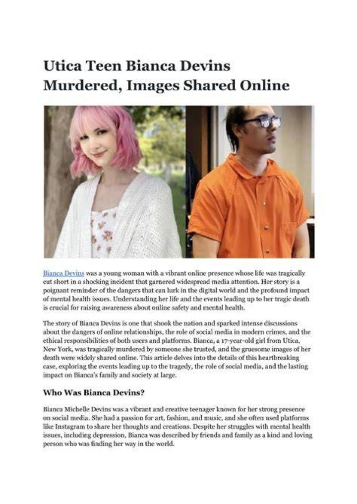 
Bianca Devins Was Cruelly Murdered But Her Story Still Makes News, Here Is Why 