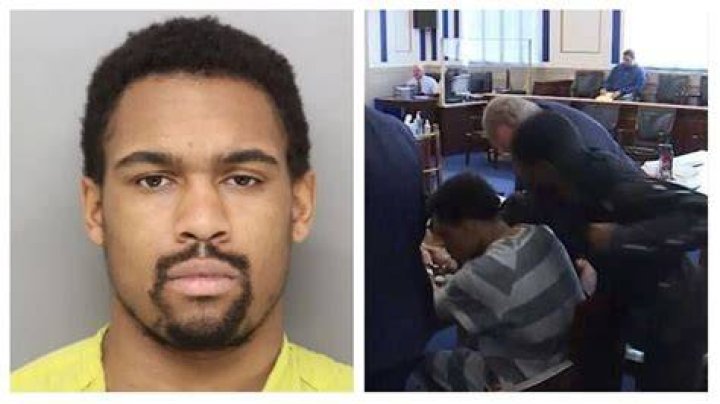 
Footage shows Nylo Lattimore’s father attacking murder suspect inside courtroom 