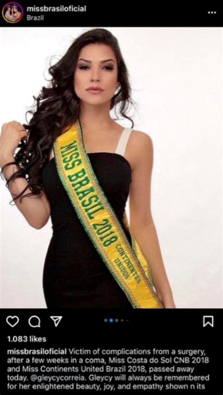 
How did Gleycy Correia die? Former Miss Brazil, 27, went in for routine operation 