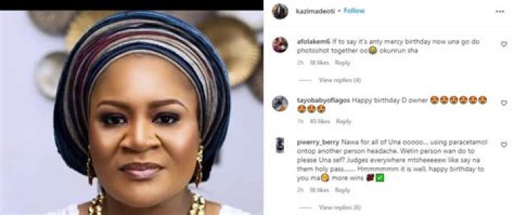
Netizens Mock Mercy Aigbe’s Husband, Kazim Adeoti, For Sending Her A ‘unfair’ Birthday Message. 