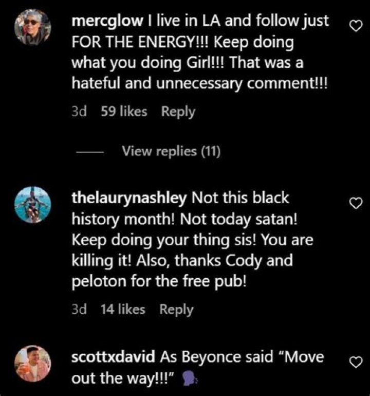 What did Cody Rigsby say about Power and Flow? Comment about Kristina Girod explored as Peloton instructor comes under fire