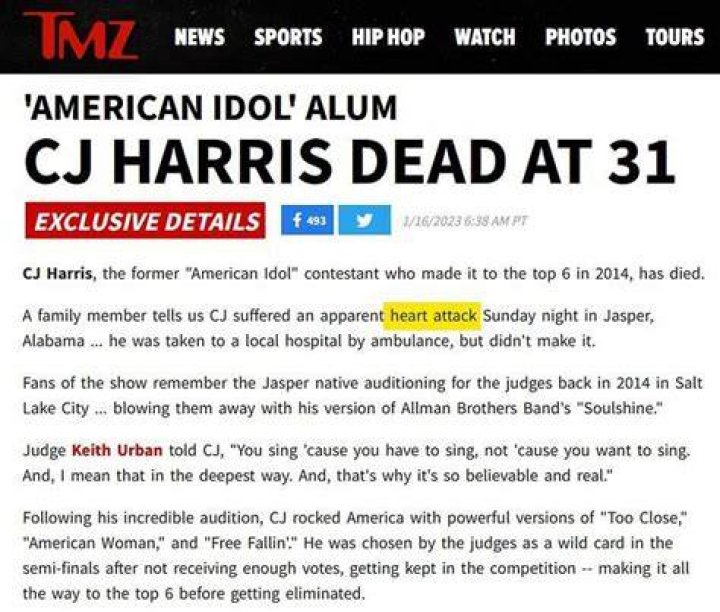
What happened to CJ Harris? Tributes pour in as American Idol contestant dies aged 31 