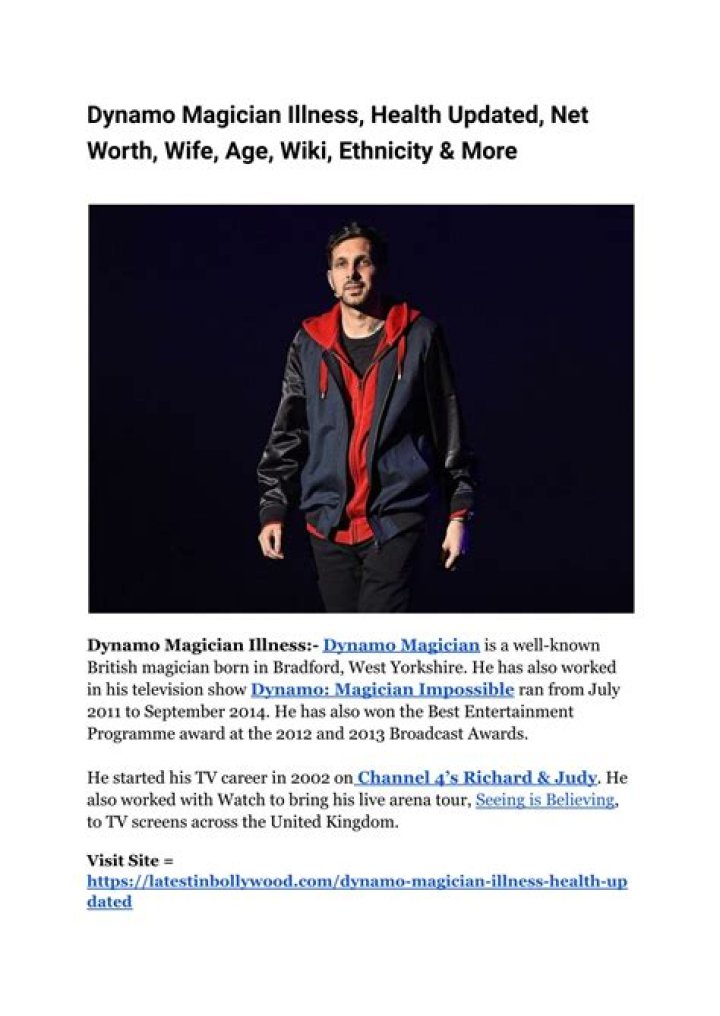 
What Happened To Dynamo The Magician? Illness And Health Condition 