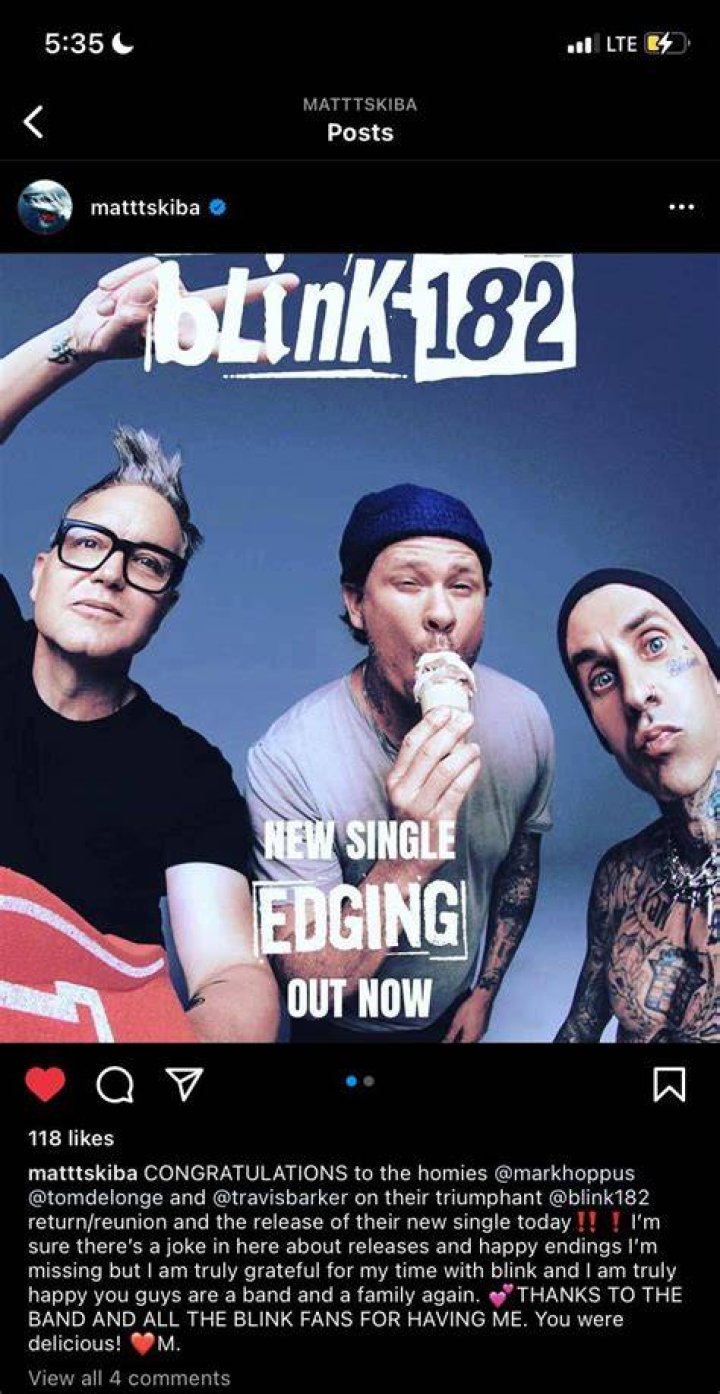 
What Happened To Matt Skiba? Did Matt Skiba Leave Blink 182? Is Matt Skiba Out Of Blink 182? 