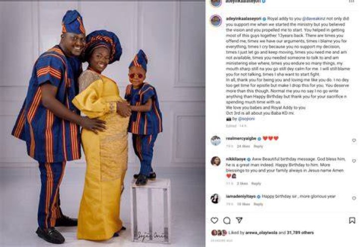 
“You Always Take Backstage For Me To Shine For Us” Gospel Singer, Adeyinka Alaseyori Honors Husband 