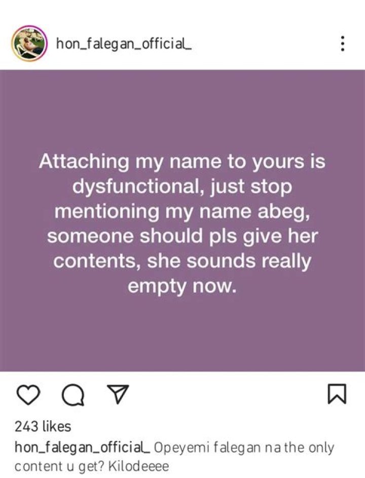 
“You Sound Really Empty” Opeyemi Falegan Blasts Nkechi Blessing 