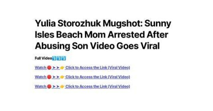 Yulia Storozhuk Mugshot: Sunny Isles Beach Mom Arrested After Abusing Son Video Goes Viral